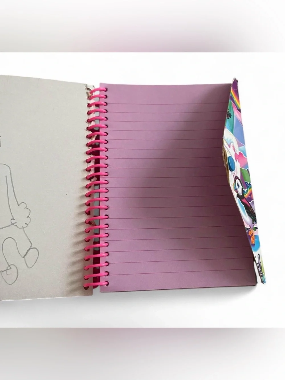 Vintage Lisa Frank Polar Bear Puffin Spiral Notebook Sheets Rainbow 90s Y2K